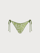 Women's Knitted Polyester Blend Bikini Bottom Green Sustainable Bikinis - BERLOOK