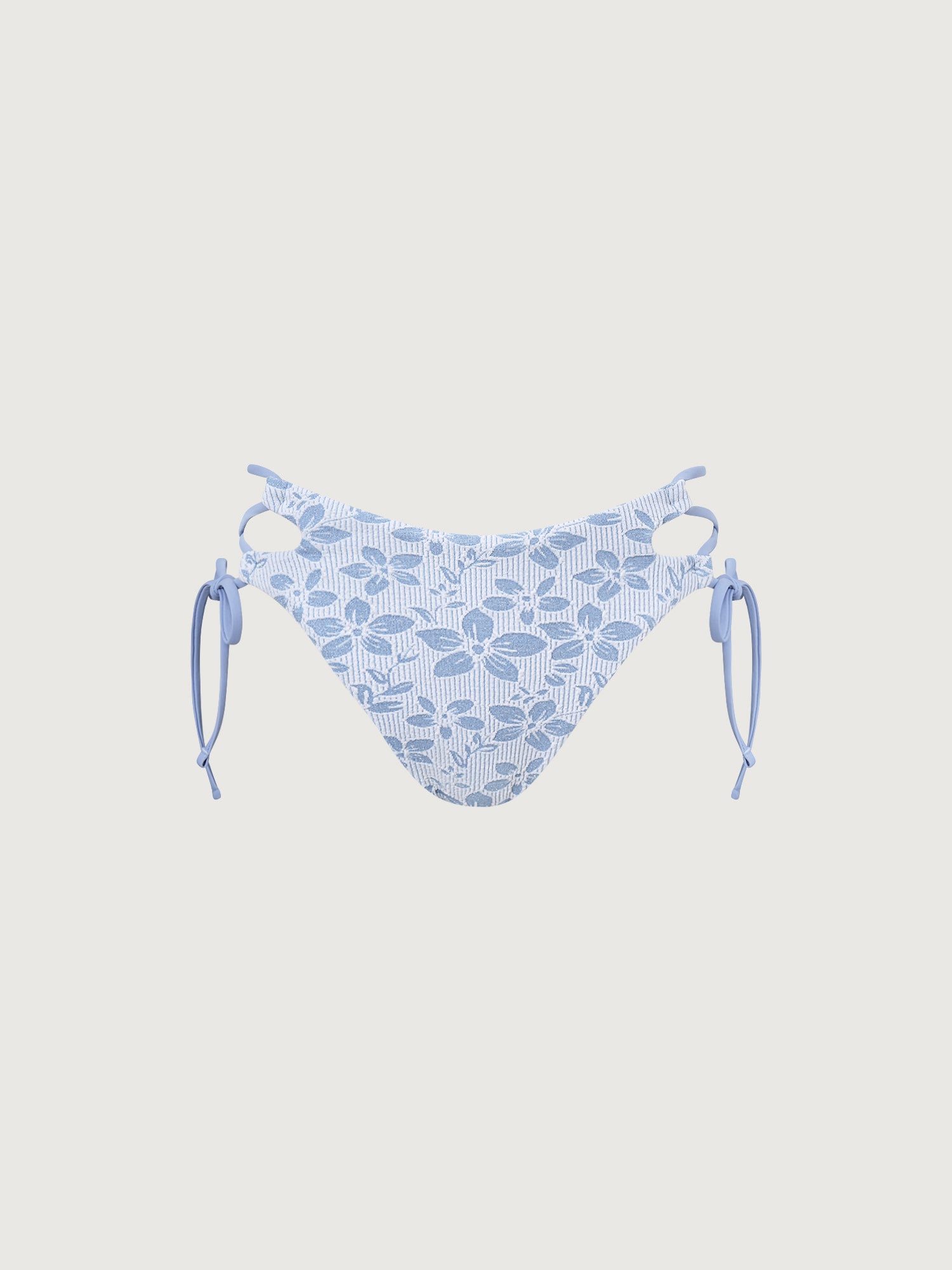 Women's Knitted Polyester Blend Bikini Bottom Light Blue Sustainable Bikinis - BERLOOK