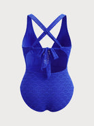 Women's Knitted Polyester Plus Size One-Piece Swimsuit Sustainable - BERLOOK - 01