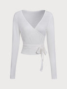 Women's Knitted Polyester Sports Jacket Beige Sustainable Yoga Tops - BERLOOK