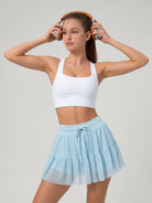 Women's Knitted Polyester Sports Skirt Sustainable Yoga Bottoms - BERLOOK