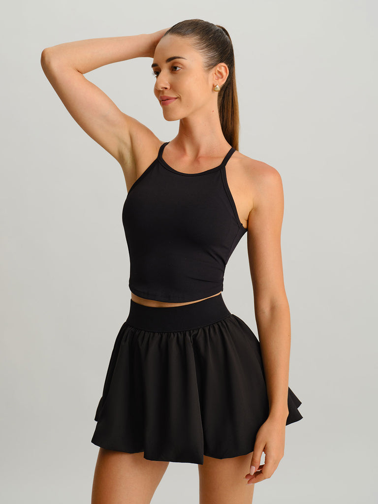Women's Knitted Polyester Sports Skirt Sustainable Yoga Bottoms - BERLOOK