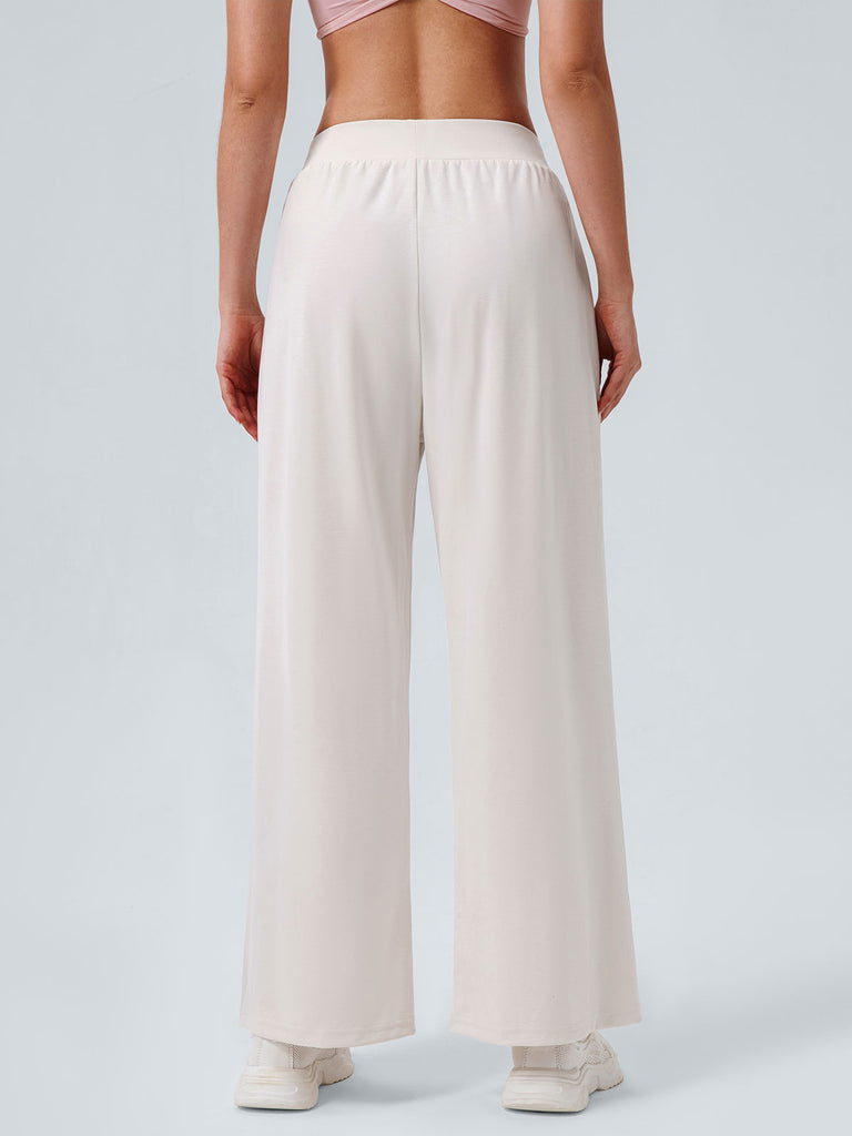 Women's Knitted Polyester Straight-Leg Pants Sustainable Yoga Bottoms - BERLOOK