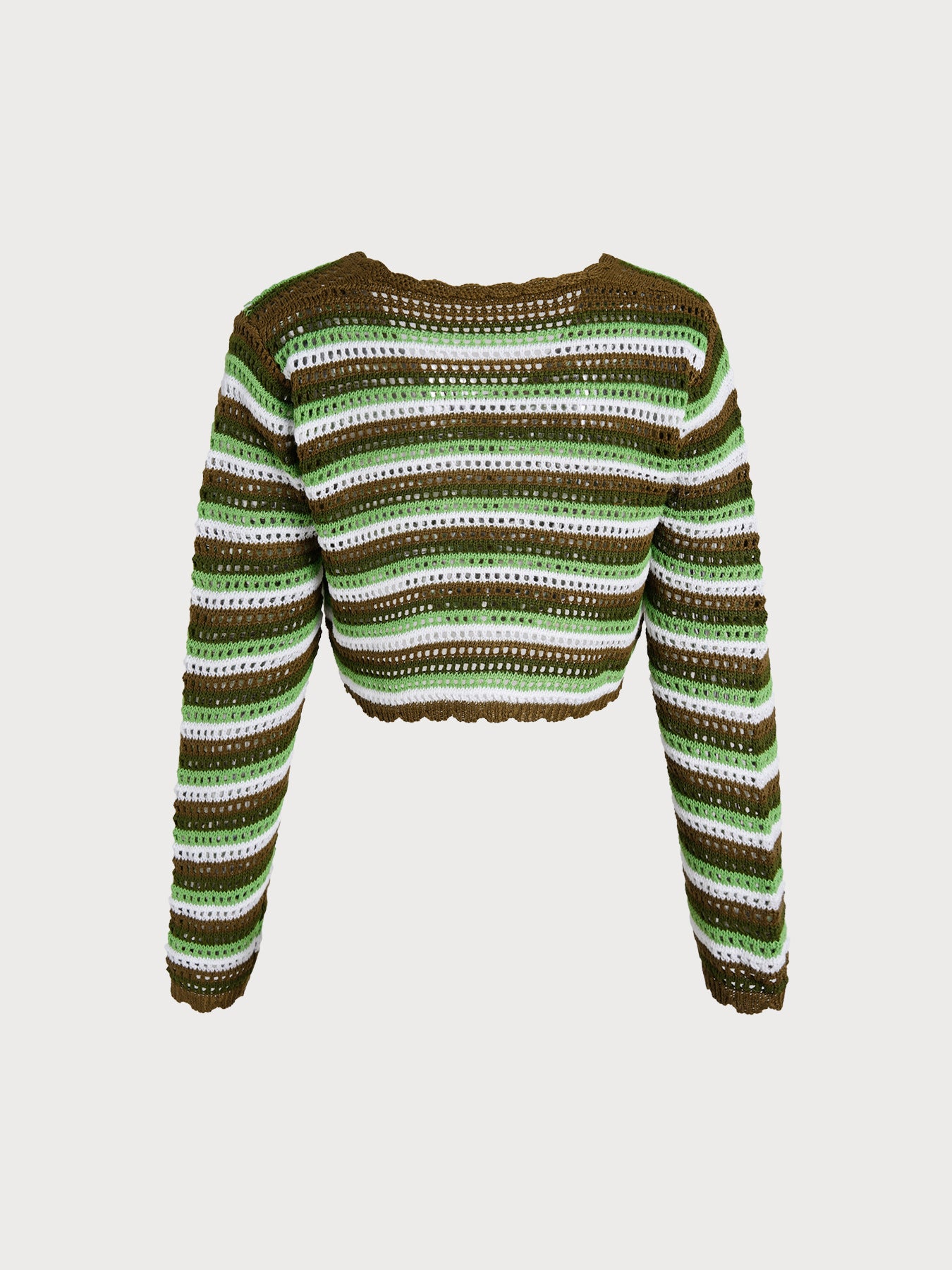 Women's Knitted Polyester Striped Pullover Top Sustainable Cover-ups - BERLOOK