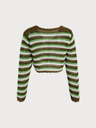 Women's Knitted Polyester Striped Pullover Top Sustainable Cover-ups - BERLOOK