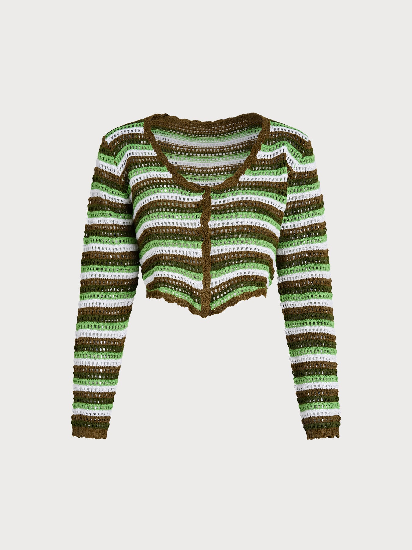 Women's Knitted Polyester Striped Pullover Top Sustainable Cover-ups - BERLOOK