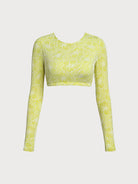 Women's Knitted Polyester Surfing Tops Light Green Sustainable Surfing Clothes - BERLOOK