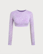 Women's Knitted Polyester Surfing Tops Purple Sustainable Surfing Clothes - BERLOOK