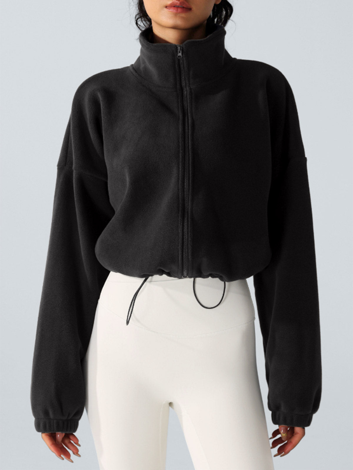 Women's Knitted Polyester Yoga Jacket Sustainable Yoga Tops - BERLOOK