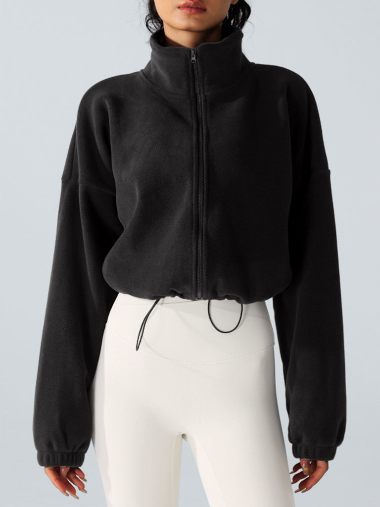 Women's Knitted Polyester Yoga Jacket Sustainable Yoga Tops - BERLOOK