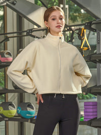 Women's Knitted Polyester Yoga Jacket Sustainable Yoga Tops - BERLOOK