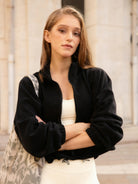 Women's Knitted Polyester Yoga Jacket Sustainable Yoga Tops - BERLOOK