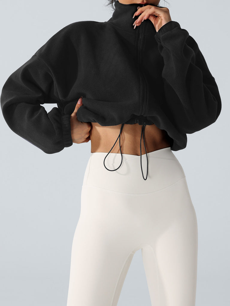 Women's Knitted Polyester Yoga Jacket Sustainable Yoga Tops - BERLOOK