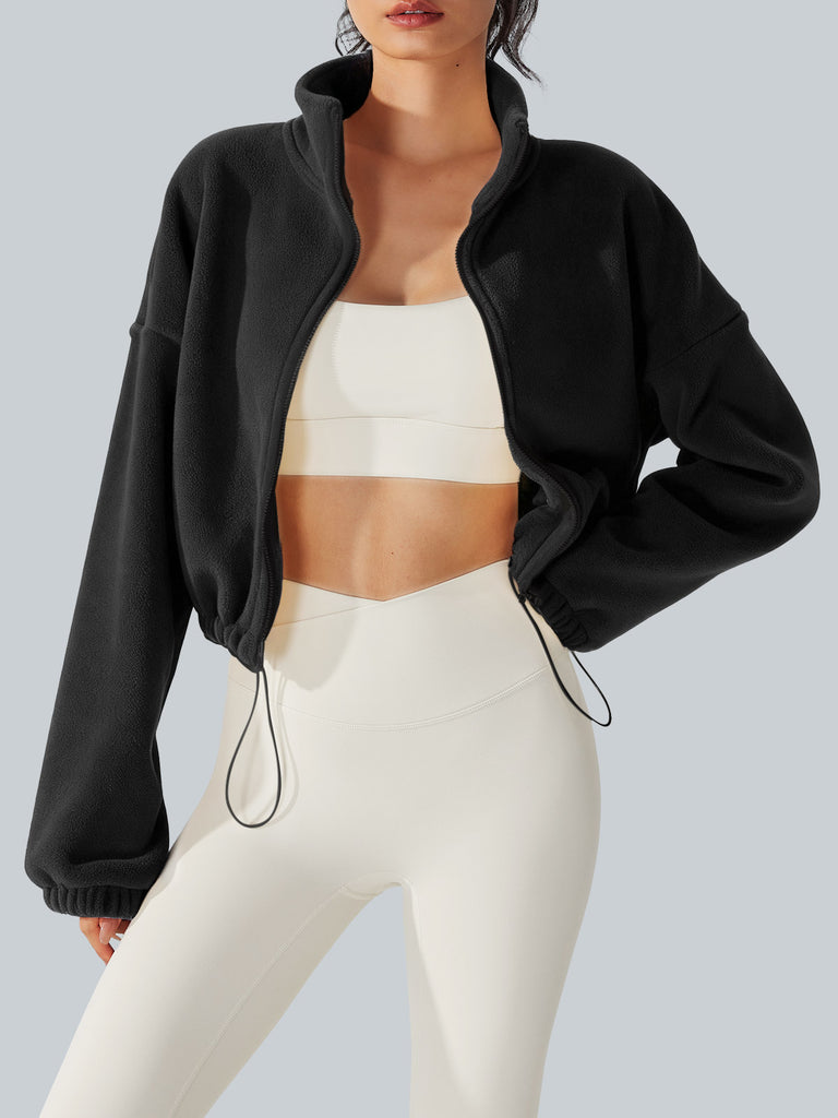 Women's Knitted Polyester Yoga Jacket Sustainable Yoga Tops - BERLOOK