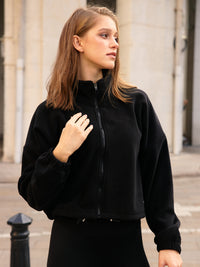 Women's Knitted Polyester Yoga Jacket Sustainable Yoga Tops - BERLOOK