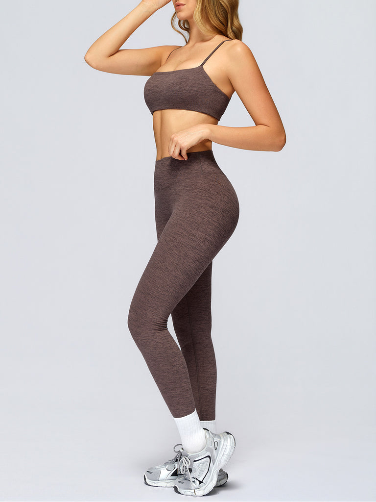 Women's Knitted Polyester Yoga Leggings Sustainable Yoga Bottoms - BERLOOK