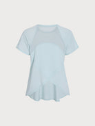 Women's Knitted Polyester Yoga Short Sleeve Top Sustainable Yoga Tops - BERLOOK