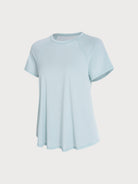 Women's Knitted Polyester Yoga Short Sleeve Top Sustainable Yoga Tops - BERLOOK