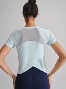 Women's Knitted Polyester Yoga Short Sleeve Top Sustainable Yoga Tops - BERLOOK