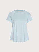 Women's Knitted Polyester Yoga Short Sleeve Top Sustainable Yoga Tops - BERLOOK