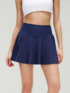 Women's Knitted Polyester Yoga Skirts Navy Sustainable Yoga Bottoms - BERLOOK