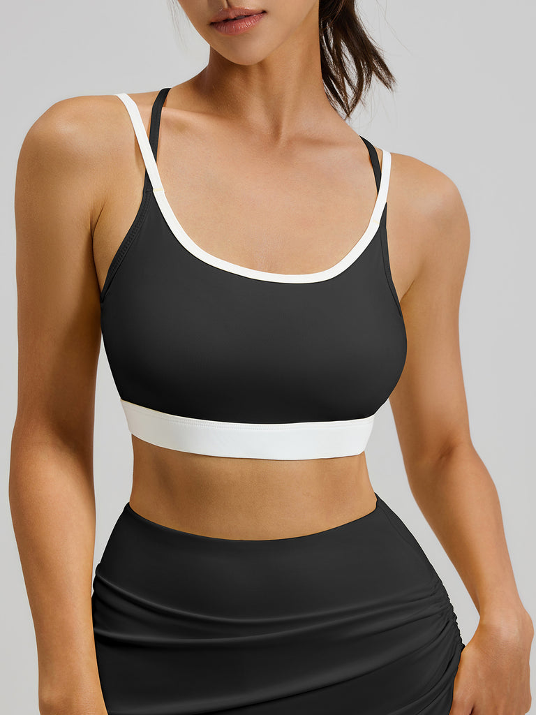 Women's Knitted Polyester Yoga Sports Bra Sustainable Yoga Tops - BERLOOK