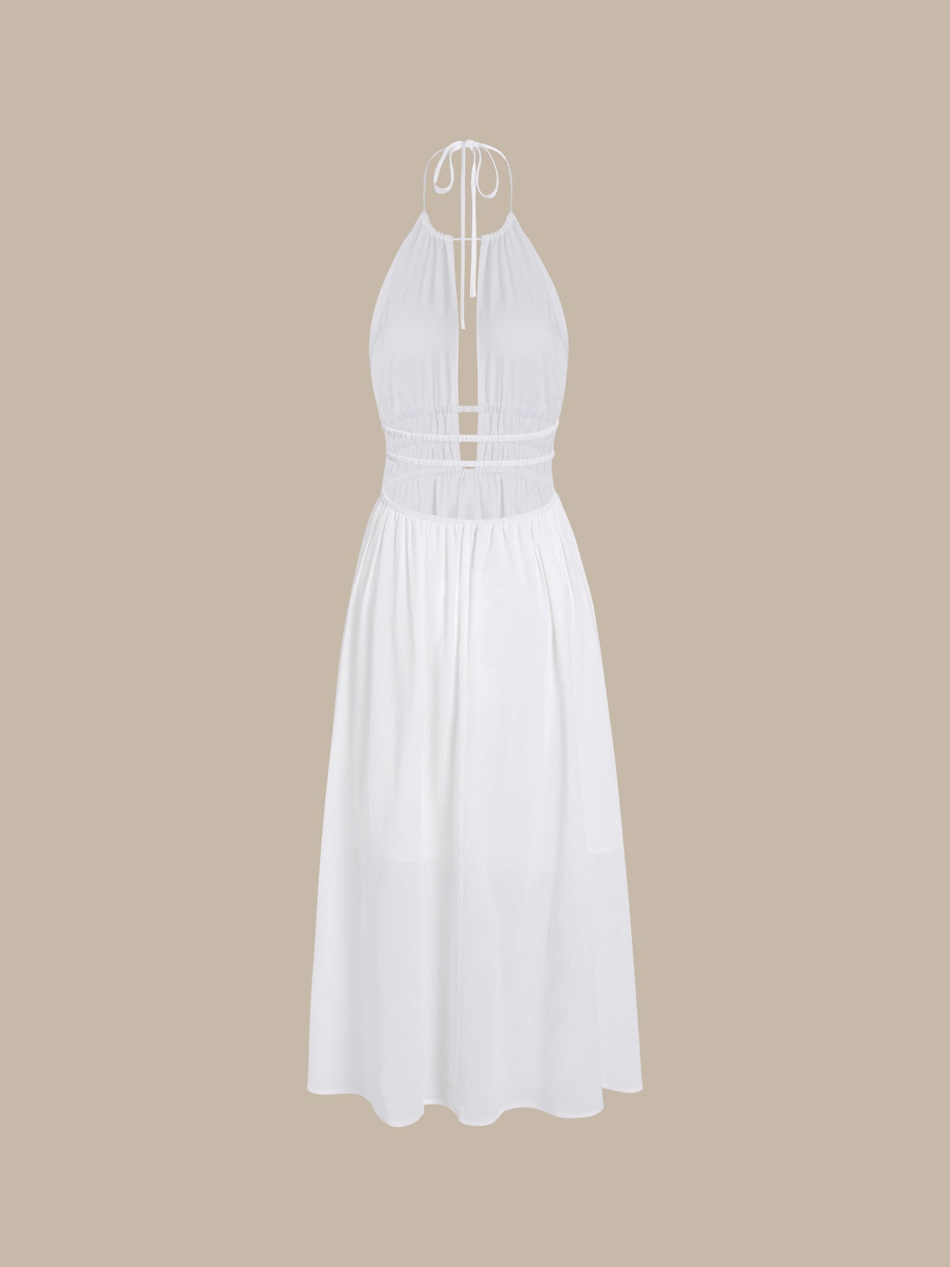 White Cutout Backless Beach Dress & Reviews - White - Sustainable Beach Dress | BERLOOK White Cutout Backless Beach Dress & Reviews - White - Sustainable Beach Dress | BERLOOK