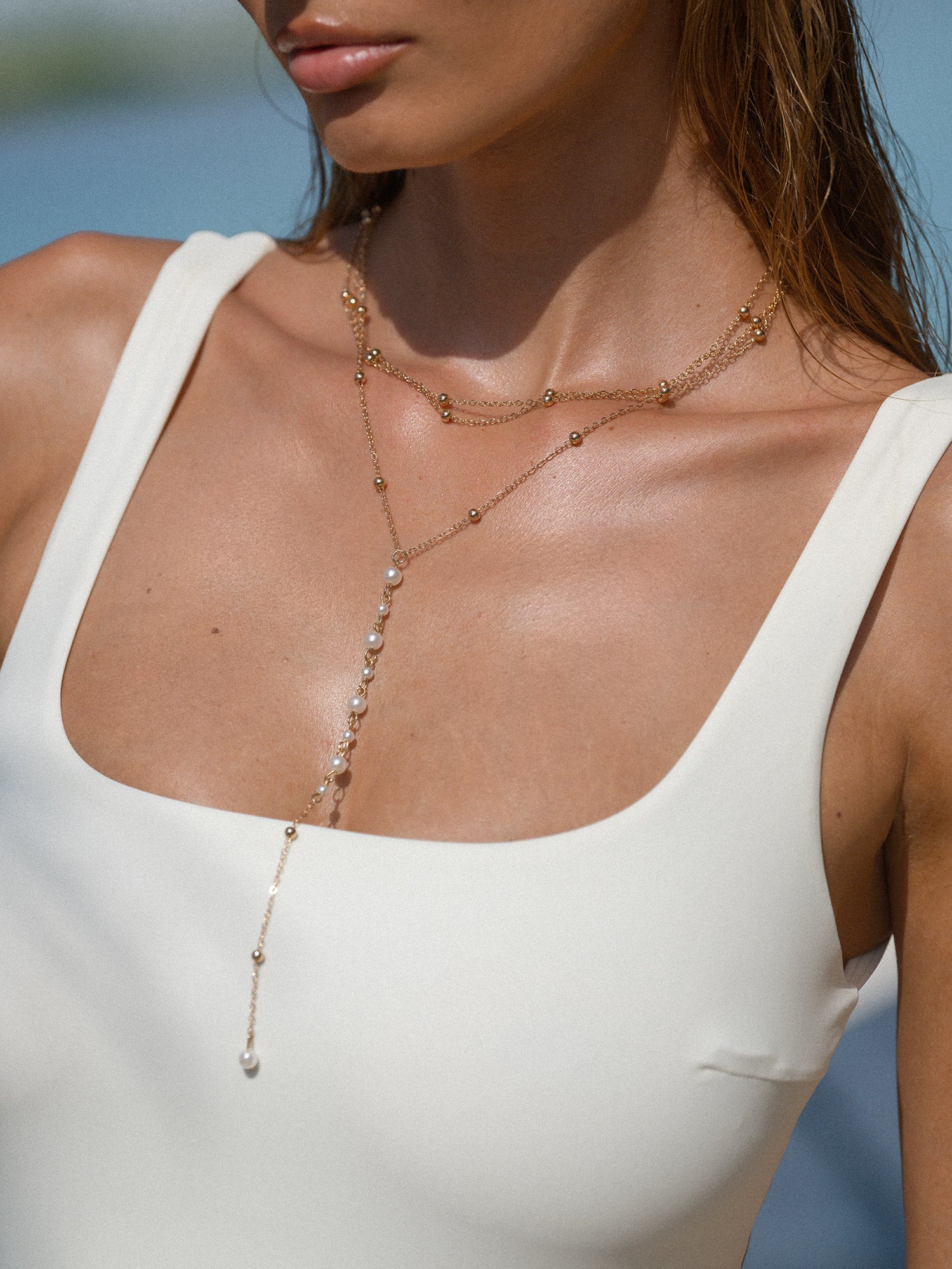 Women's Pearl Beaded Tassel Necklace Sustainable - BERLOOK
