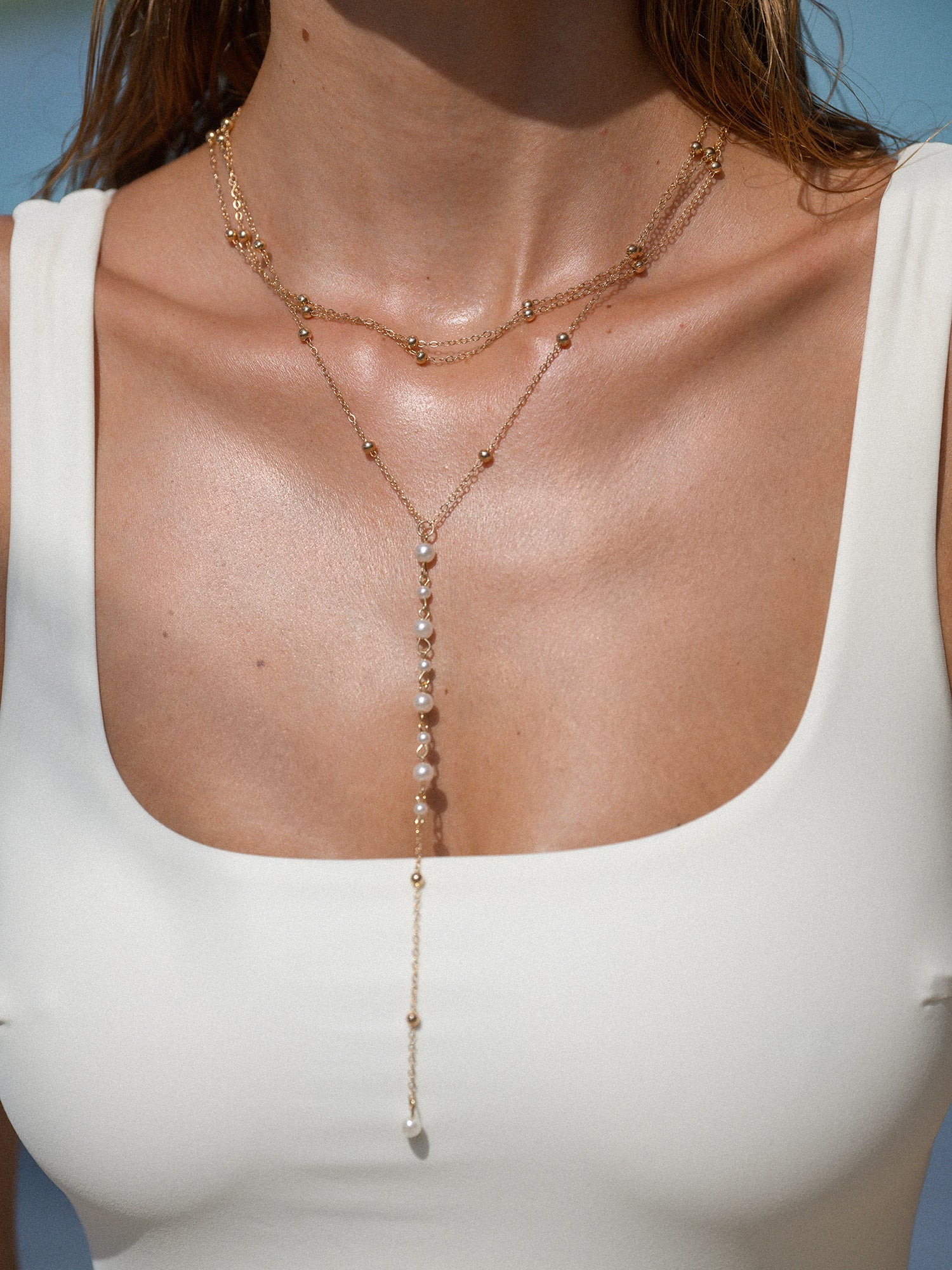 Women's Pearl Beaded Tassel Necklace Sustainable - BERLOOK