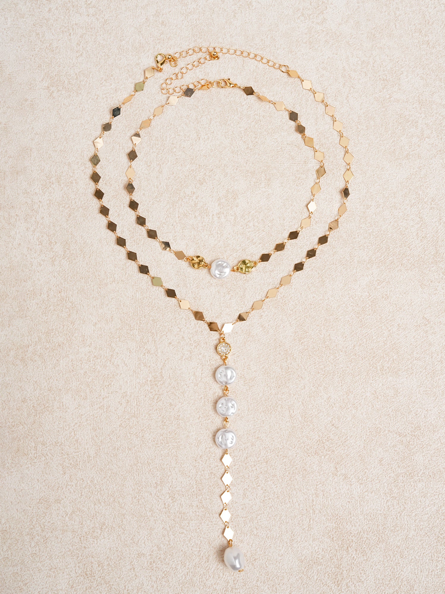 Women's Pearl Tassel Necklace Gold Sustainable - BERLOOK