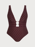 Women's Plus-Size Knitted Nylon One-Piece Swimsuit Brown Sustainable Plus Size One-Pieces - BERLOOK