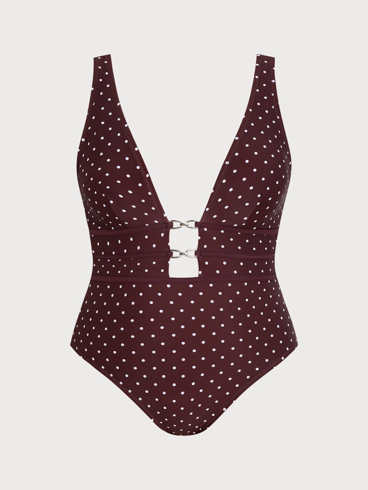 Women's Plus-Size Knitted Nylon One-Piece Swimsuit Brown Sustainable Plus Size One-Pieces - BERLOOK