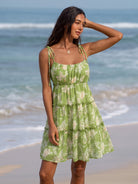 Women's Printed Sundress Sustainable Beach Dress - BERLOOK