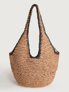 Women's single-shoulder beach straw bag Camel Sustainable - BERLOOK