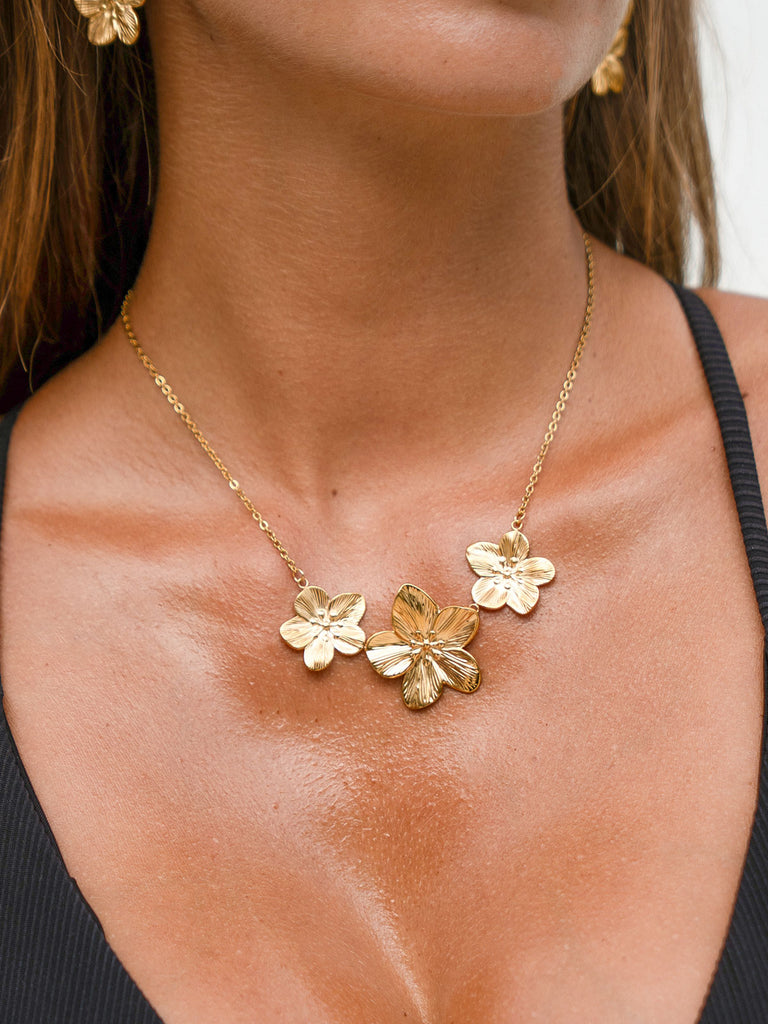 Women's Stainless Steel Flower Necklace Sustainable Necklaces - BERLOOK