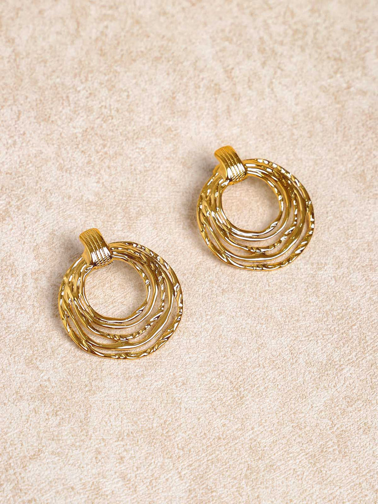 Women's Stainless Steel Hoop Earrings Gold Sustainable Earrings - BERLOOK