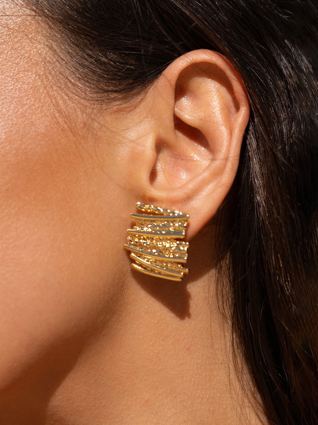 Women's textured vintage earrings Sustainable Earrings - BERLOOK