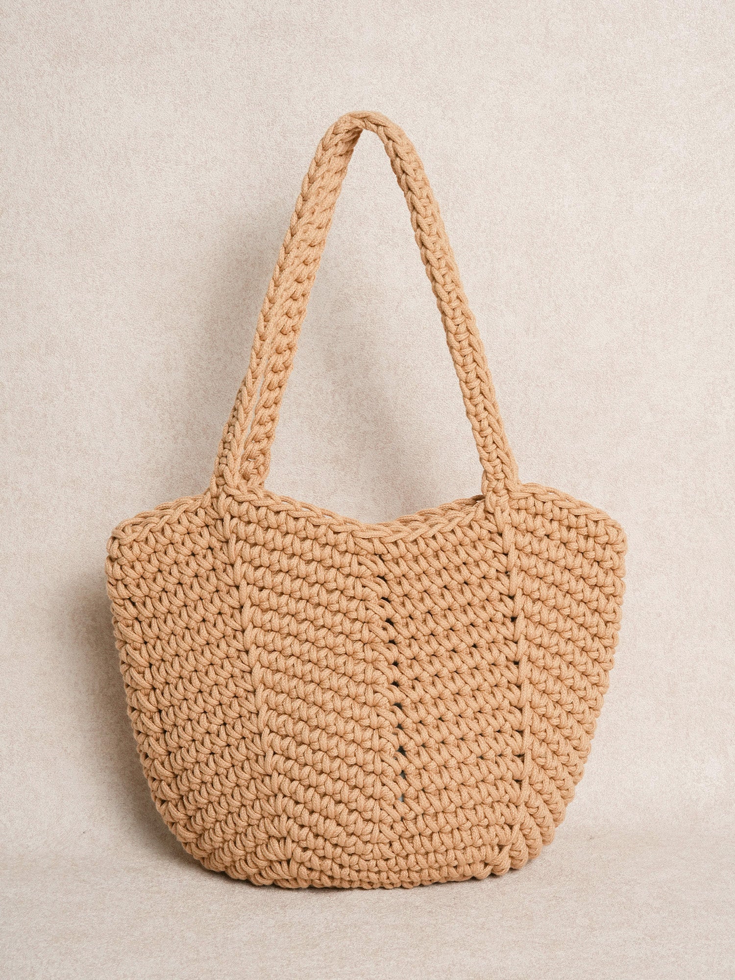 Women's vacation beach bucket bag Khaki Sustainable - BERLOOK