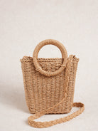 Women's vacation crossbody straw bag Brown Sustainable - BERLOOK