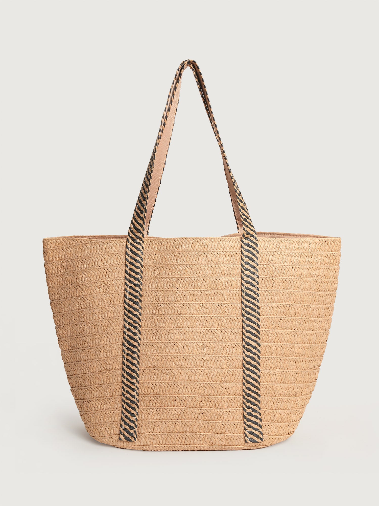 Women's vacation straw bag Khaki Sustainable - BERLOOK