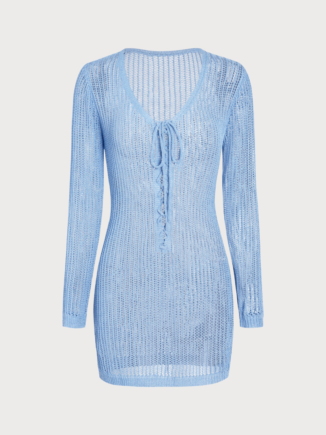 Blue Knit Crochet Cover-up Blue Knit Crochet Cover-up