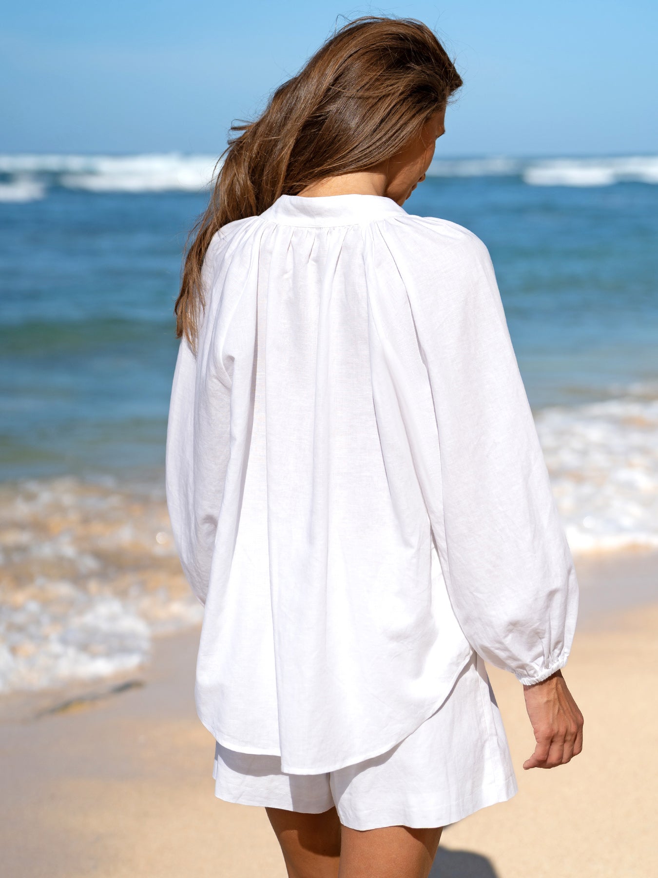 Women's Woven Cotton-Linen Blouse Sustainable Cover-ups - BERLOOK