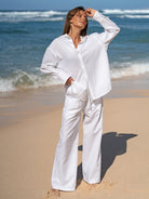 Women's Woven Cotton-Linen Blouse Sustainable Cover-ups - BERLOOK