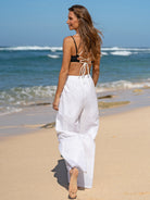 Women's Woven Cotton-Linen Trousers Sustainable Cover-ups - BERLOOK