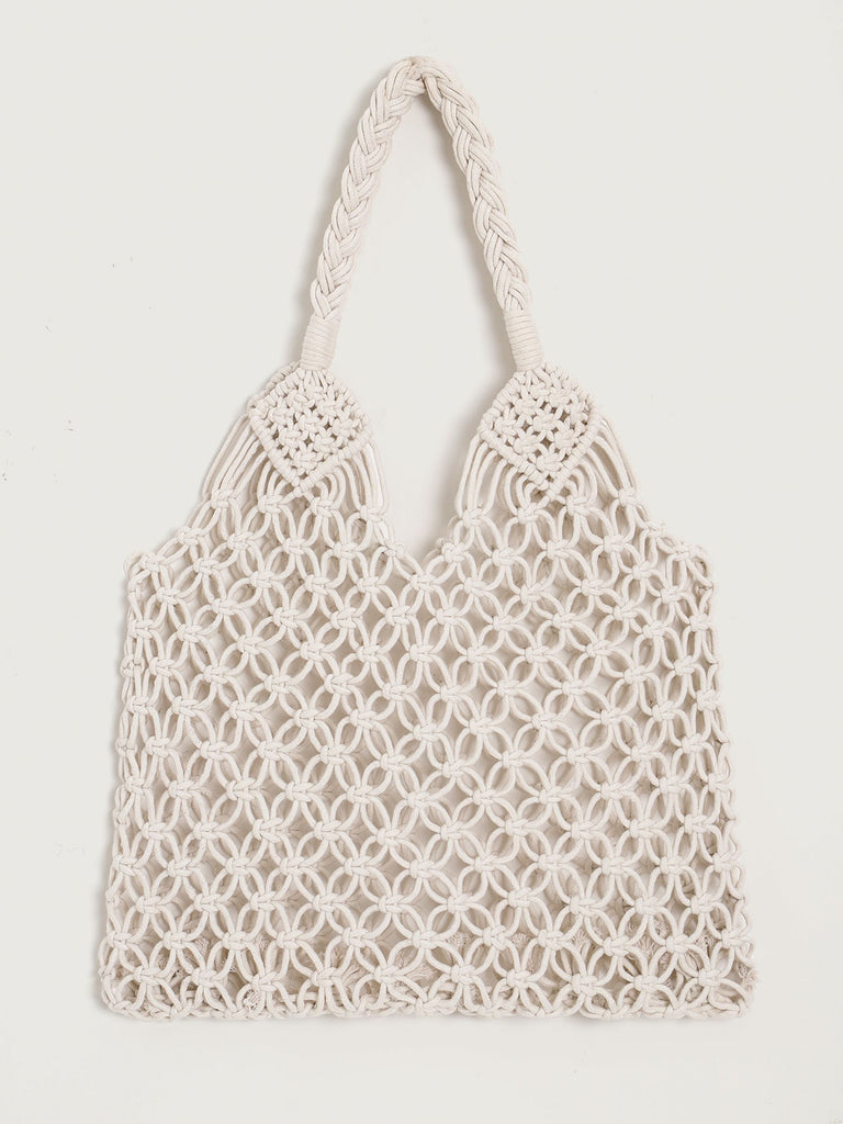 Women's Woven Cotton Bag White Sustainable Bags - BERLOOK