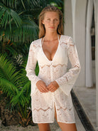 Women's Woven Cotton Blended Cover-ups Sustainable Beach Dress - BERLOOK