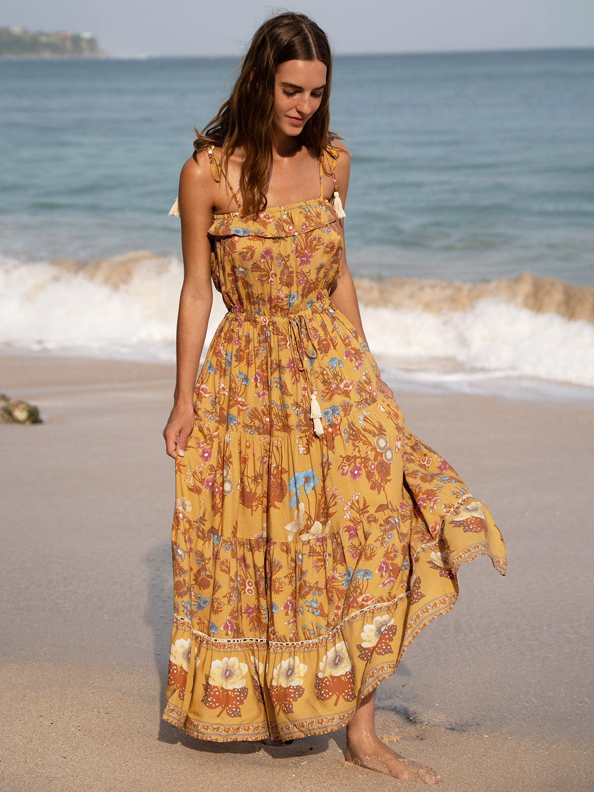 Yellow Print Beach Dresse & Reviews - Print - Sustainable Beach Dress | BERLOOK Yellow Print Beach Dresse & Reviews - Print - Sustainable Beach Dress | BERLOOK