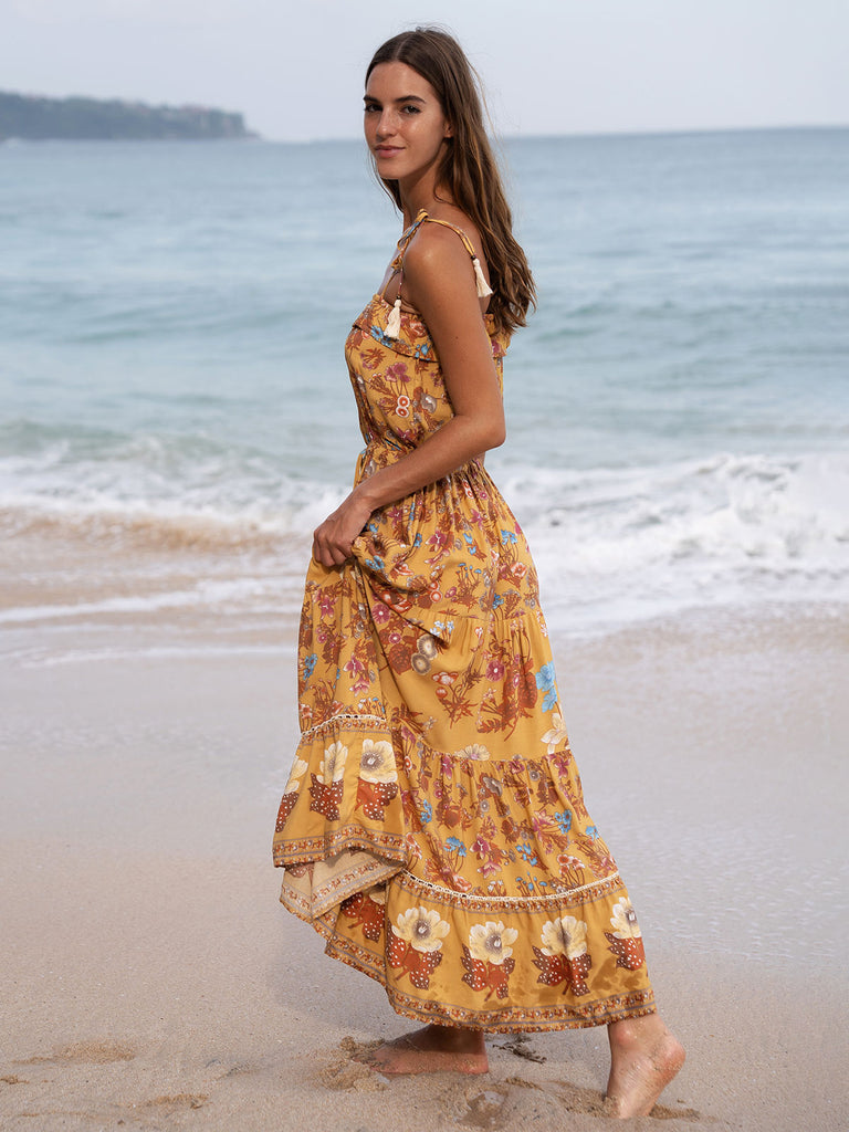 Women's Woven Cotton Cover-ups Sustainable Beach Dress - BERLOOK