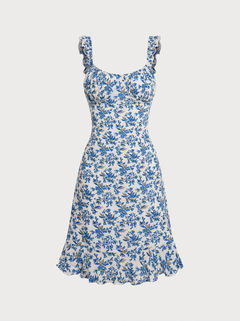 Women's Woven Cotton Printed Cover-ups Blue Sustainable Beach Dress - BERLOOK