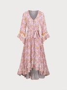 Women's Woven Cotton Printed Cover-ups Print Sustainable Beach Dress - BERLOOK